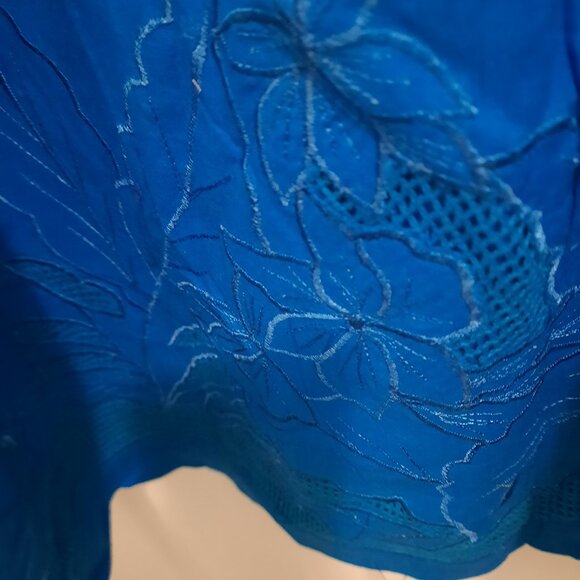 NWT Royal Blue Embroidery on both Blouse and Skirt 100% cotton - Picture 4 of 7